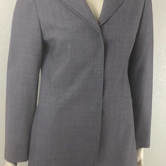 Sharp Long Fitted J. Jill Blazer in Blue/Gray Size 6P - Picture 2 of 6